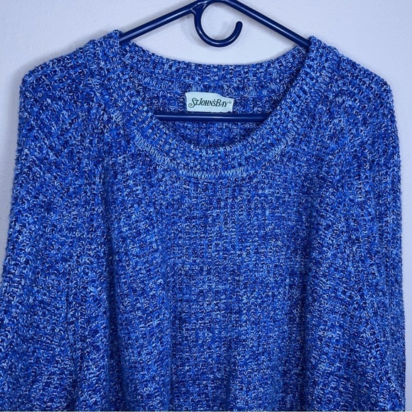 XL VINTAGE ST JOHNS BAY BLUE KNIT SWEATER LONG SLEEVE - Picture 3 of 11